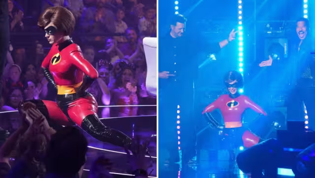 Katy Perry roba corazones, disfrazándose de "Elastigirl" de Los Increíbles