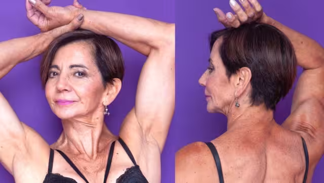 La abuelita ha conquistado la cámara en ropa interior. Foto: Especial