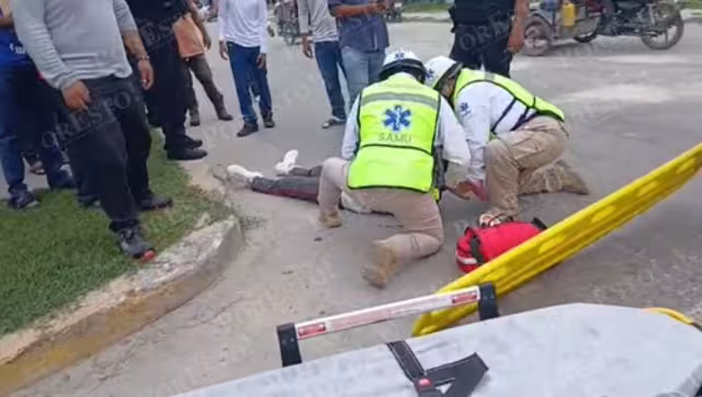 Graves lesiones a joven en choque de motocicleta contra camioneta en Campeche