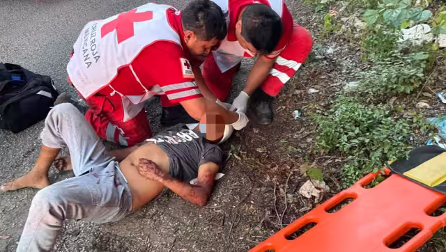 Rápidamente, llegaron los paramédicos para auxiliar al lesionado