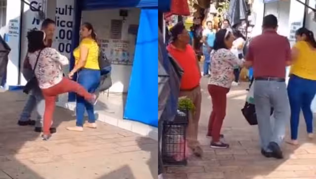 Las dos mujeres armaron un espectáculo en el Centro de Villahermosa