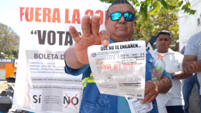 Los manifestantes exigen poner una comisión de empleados que vigile las votaciones del sindicato perteneciente a la COR