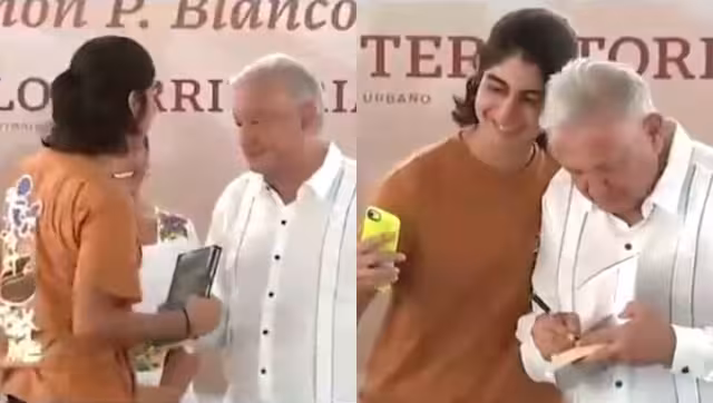 El presidente Andrés Manuel López Obrador se tomó una selfie con el joven de Chetumal