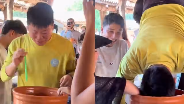 Aficionado coreano es captado tomando cantaritos en Jalisco antes del arranque del Mundial: VIDEO