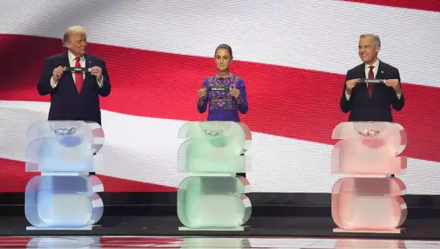 Donald Trump, presidente de Estados Unidos; Claudia Sheinbaum, presidenta de México y Mark carney, primer ministro de Canadá