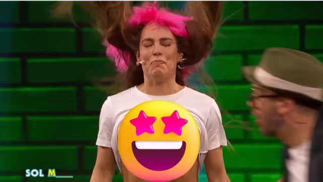 Al estilo Mariazel, Sara sufrió en Me Caigo de Risa. Foto: Especial