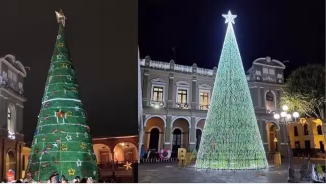 Después de las burlas, el ayuntamiento volvió a decorar el arbolito navideño
