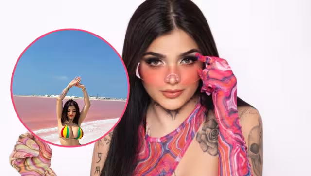 Karely Ruiz se encuentra de visita en Las Coloradas, Yucatán