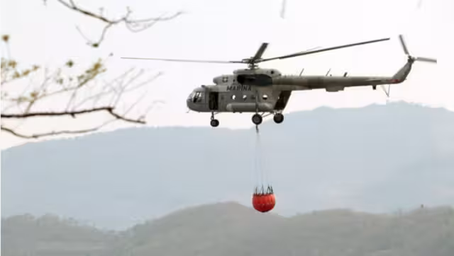 El helicóptero MI-17 cuenta con una unidad helibalde con capacidad de 2 mil 500 litros de agua