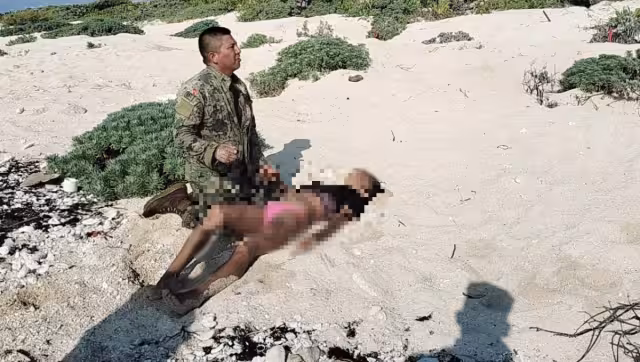 La bañista quedó en shock cuando la llevaron a la orilla