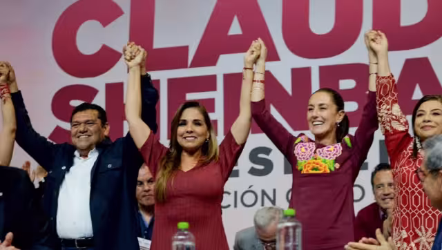 Mara Lezama, gobernadora de Quintana Roo, con Claudia Sheinbaum.