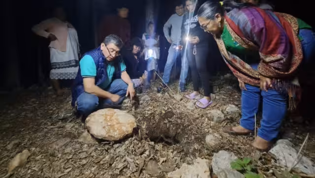 Un Chultún es un compartimiento subterráneo usado para almacenar agua, maíz u otros alimentos