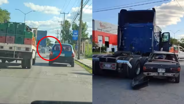 El auto fue arrastrado por más de un kilómetro