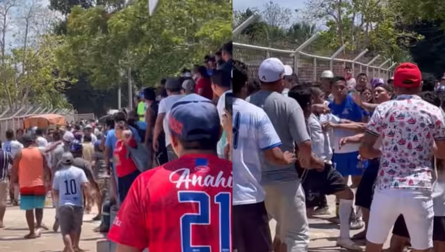 El campo de futbol se convirtió en un rin de pelea