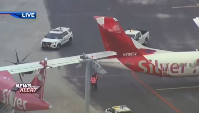 Este viernes se registró el choque entre dos aviones de la empresa Silver Airways en el Aeropuerto Internacional de Fort Lauderdale en Florida