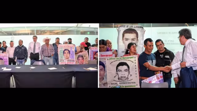 Ricardo Monreal recibió en el Senado a las madres, los padres y familiares de los 43 normalistas de Ayotzinapa