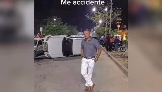 La actitud del hombre luego de accidentarse causó polémica en TikTok