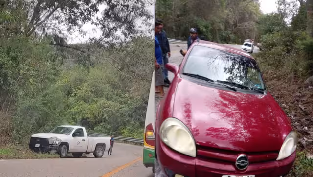 Debido al impacto ambos vehículos terminaron fuera de la carretera