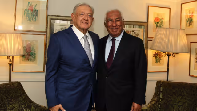 La reunión bilateral México-Portugal fue la primera actividad de AMLO en Chile este domingo