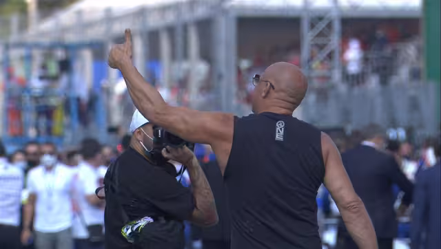 En la espera del arranque del Gran Premio de Italia,  Vin Diesel acaparó los reflectores