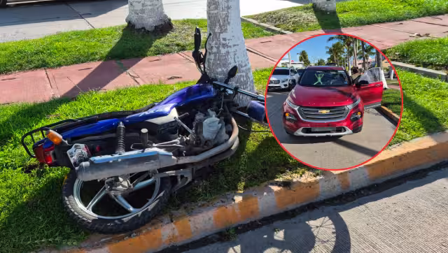 Motociclista resulta lesionado tras ser impactado por camioneta en Ciudad del Carmen