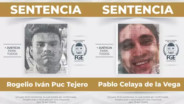 FGE sentencia a 50 y 30 años de prisión a dos sujetos por violación en Cancún
