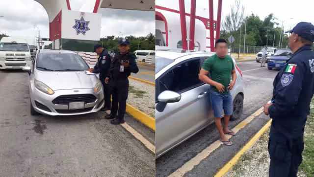 Elementos de seguridad detuvieron el vehículo en la carretera Chetumal-Bacalar