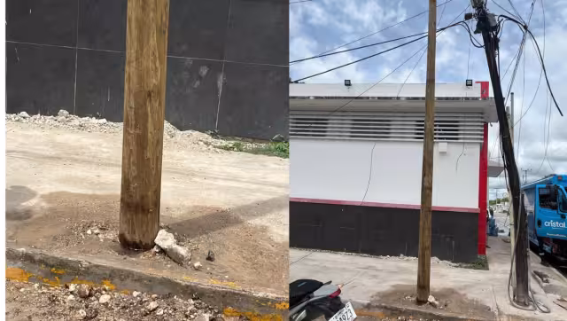Piden a Telmex reparar daños tras sustitución de poste en Felipe Carrillo Puerto