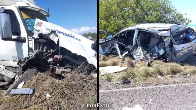 Camioneta embestida por tractocamión; tres oaxaqueños ilesos