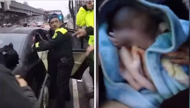 La mujer de 25 años comenzó con contracciones cuándo se iba al hospital