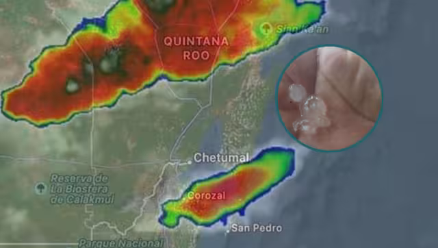 Según habitantes de la localidad "El Tesoro", entre las 8 y 9 de la noche comenzó a registrase una lluvia y posteriormente la caída de granizo