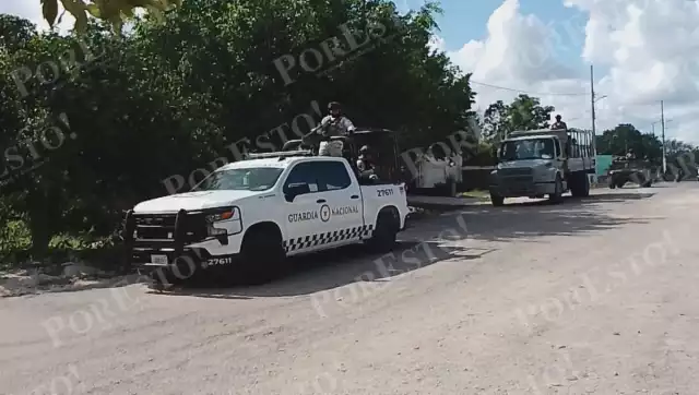 Fuerzas federales y municipales realizaron un amplio operativo de seguridad en Calkiní y Bécal.