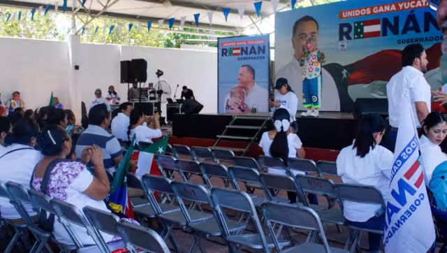 Fueron pocos los vecinos que llegaron de Tecoh para escuchar al candidato