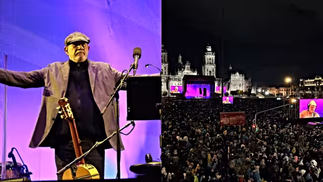 El trovador cubano, Silvio Rodríguez, ofreció un concierto gratuito la noche de este viernes en la Ciudad de México. Foto: Twitter