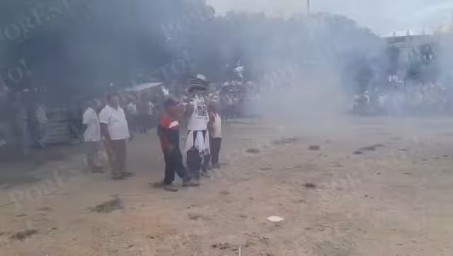 El Caballero de Fuego (U’dzuli Ka’ak) fue quemado como ofrenda a San Diego de Alcalá en la fiesta patronal del 13 de noviembre.