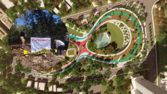 Vecinos de Altabrisa realizaron la 'clausura cívica' de las obras en el Parque Tho' de Mérida