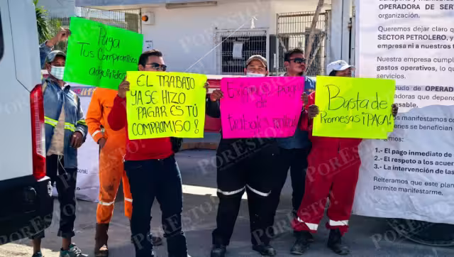 Trabajadores de Grúas y Transportes Becerril realizaron una segunda protesta pacífica.