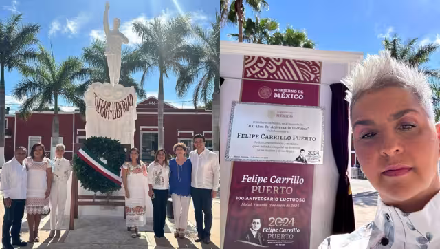 Federica Quijano participó en la ceremonia luctuosa de Felipe Carrillo Puerto