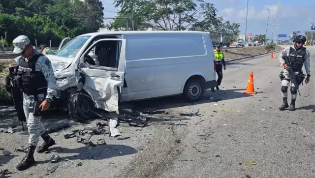 Así terminó la camioneta en Puerto Morelos