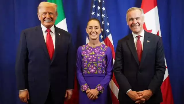 La presidenta Claudia Sheinbaum se reunió en Washigton con el presidente de Estados Unidos, Donal TRump y el primer ministro de Canadá, Mark Carney