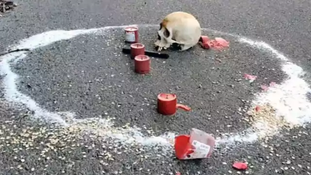 En el tramo hacia Canican se encontró un cráneo rodeado de sal
