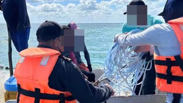 Un compresor, un tanque de oxígeno y manguera, fueron los objetos que se retuvieron por ser considerados no autorizados para pescar