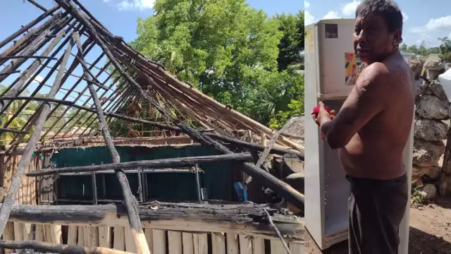 Nos levantamos para tratar de apagar el fuego con cubetas con agua que le arrojamos