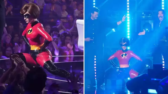 Katy Perry roba corazones, disfrazándose de "Elastigirl" de Los Increíbles