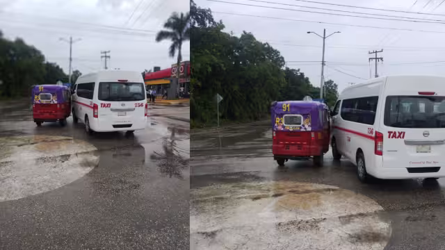 El chofer intentó ganarle el paso al otro vehículo.