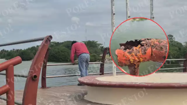 Ciudadanos alertan por barandales deteriorados en el mirador turístico Moch Cohuó en Champotón.