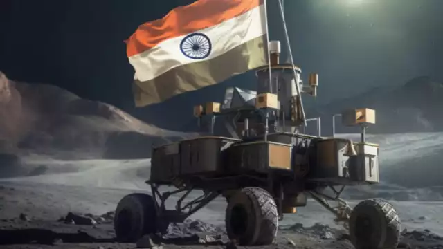 Así luce la bandera india desde la Luna. Foto: Especial