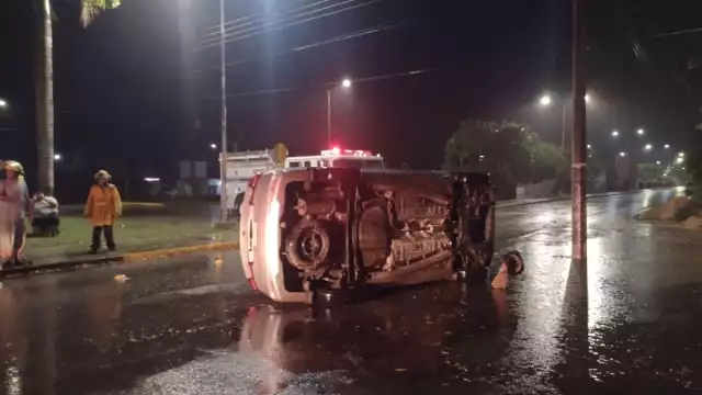 A pesar del aparatoso accidente registrado en Felipe Carrillo Puerto, no hubo personas lesionadas