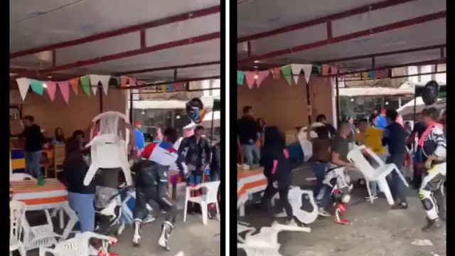 La pelea llegó hasta la cocina donde causó destrozos