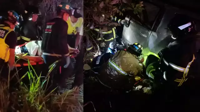 El encontronazo dejó cuatro lesionados; además de los visitantes, el conductor de la camioneta y el presunto responsable.